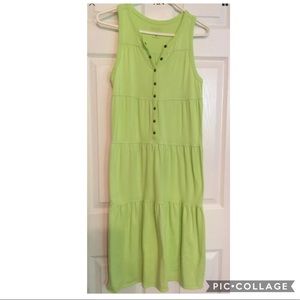 Athleta Button Front Lime Green Dress Size XS